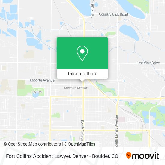 Mapa de Fort Collins Accident Lawyer