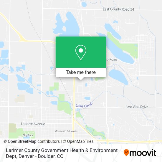 Mapa de Larimer County Government Health & Environment Dept