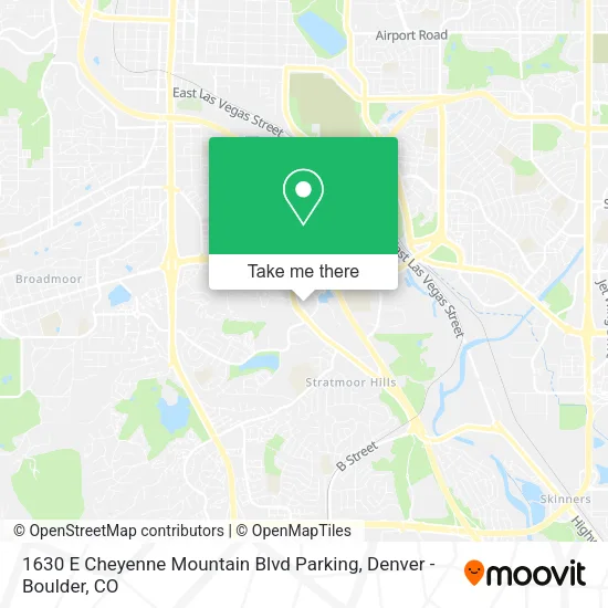 Mapa de 1630 E Cheyenne Mountain Blvd Parking