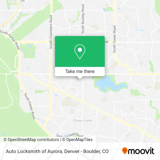 Auto Locksmith of Aurora map