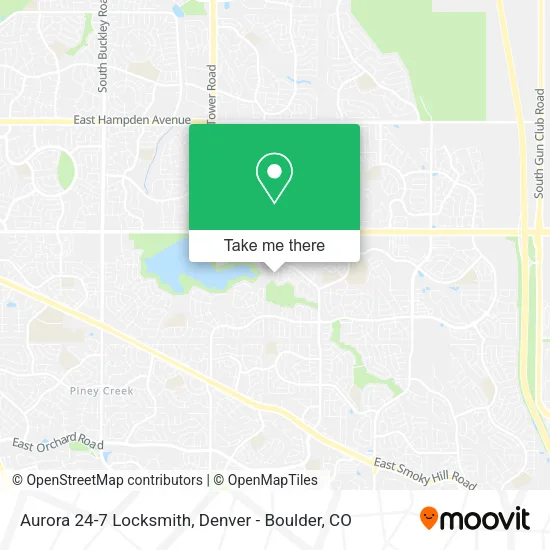 Aurora 24-7 Locksmith map