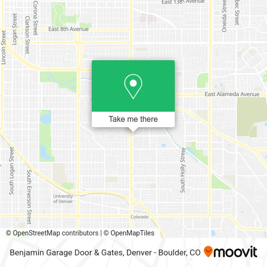 Mapa de Benjamin Garage Door & Gates