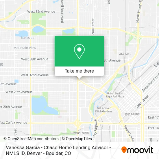 Mapa de Vanessa Garcia - Chase Home Lending Advisor - NMLS ID
