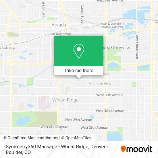 Mapa de Symmetry360 Massage - Wheat Ridge