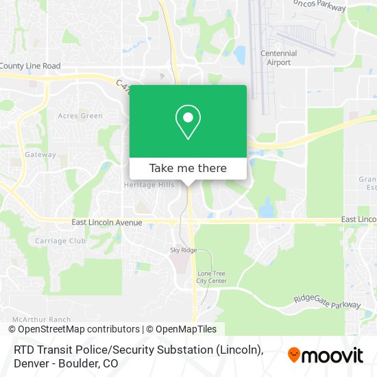RTD Transit Police / Security Substation (Lincoln) map