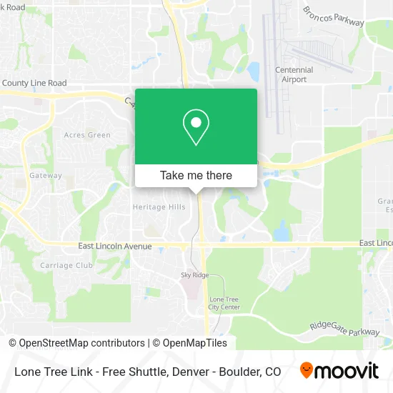 Mapa de Lone Tree Link - Free Shuttle