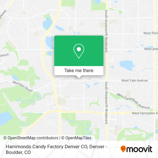 Hammonds Candy Factory Denver CO map