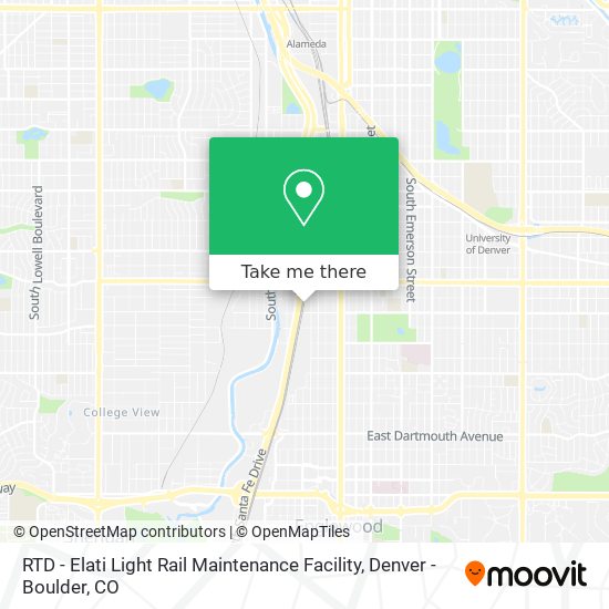 Mapa de RTD - Elati Light Rail Maintenance Facility