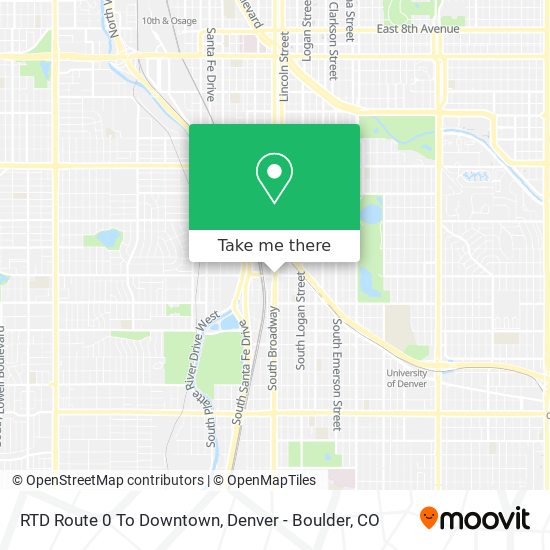 RTD Route 0 To Downtown map