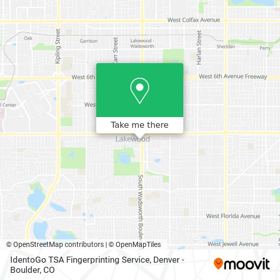 IdentoGo TSA Fingerprinting Service map