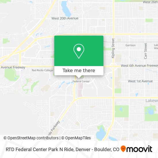 Mapa de RTD Federal Center Park N Ride