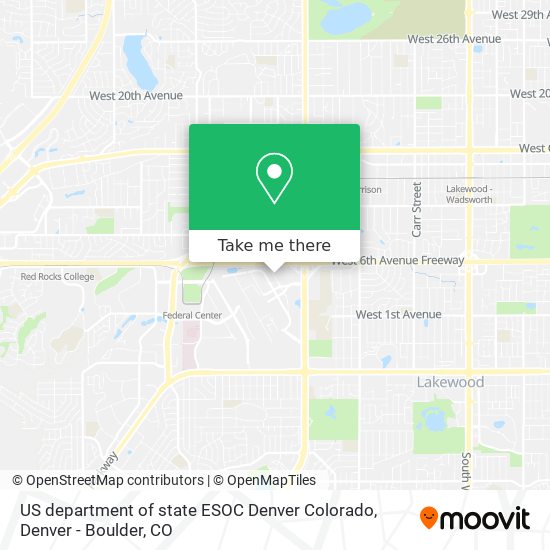 Mapa de US department of state ESOC Denver Colorado