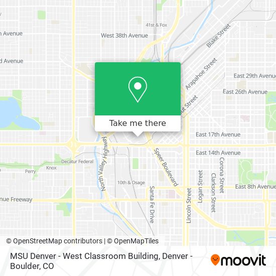 Mapa de MSU Denver - West Classroom Building