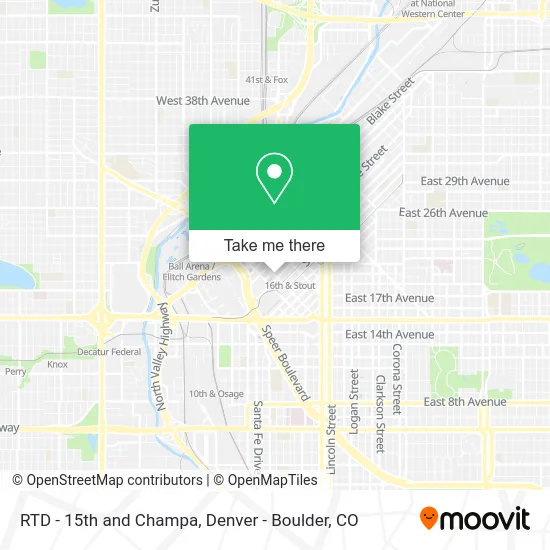 RTD - 15th and Champa map