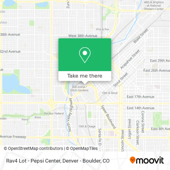 Rav4 Lot - Pepsi Center map