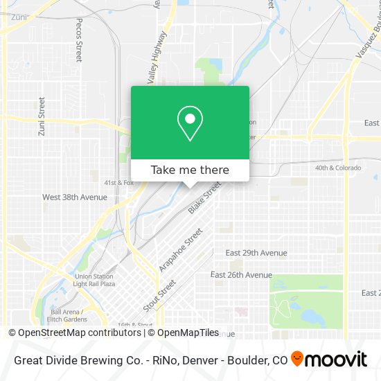 Mapa de Great Divide Brewing Co. - RiNo