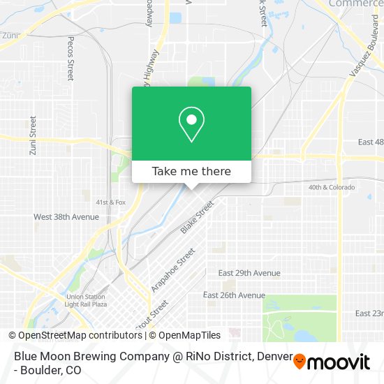 Blue Moon Brewing Company @ RiNo District map