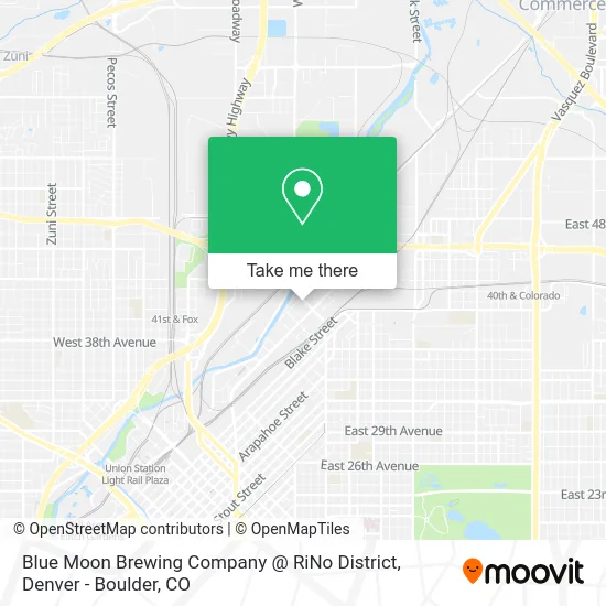 Blue Moon Brewing Company @ RiNo District map
