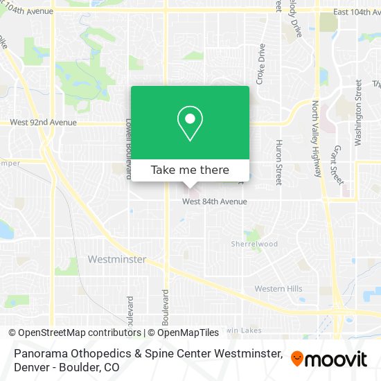 Panorama Othopedics & Spine Center Westminster map