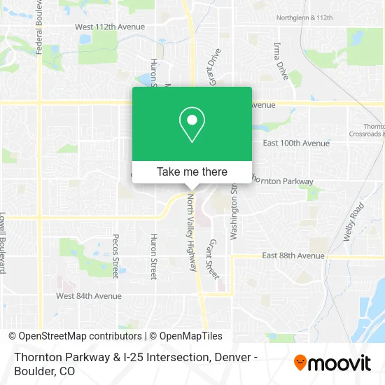 Thornton Parkway & I-25 Intersection map