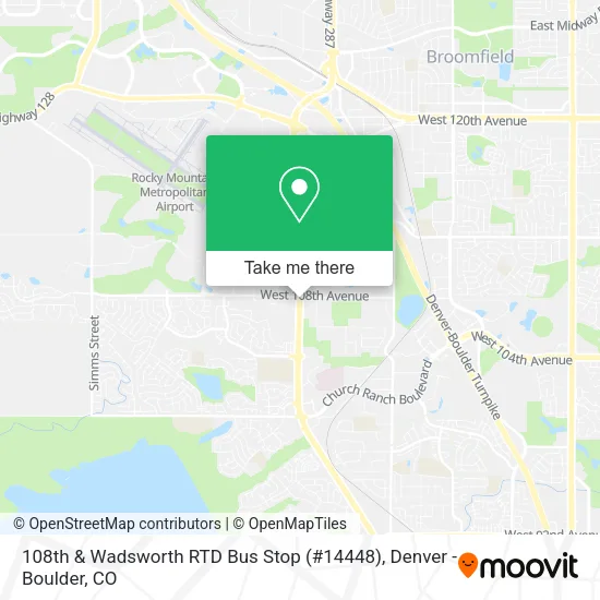 Mapa de 108th & Wadsworth RTD Bus Stop (#14448)