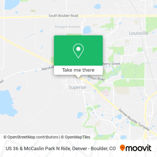 US 36 & McCaslin Park N Ride map