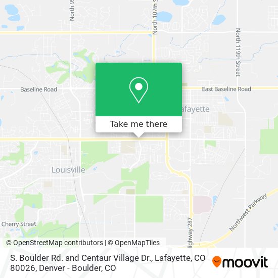 Mapa de S. Boulder Rd. and Centaur Village Dr., Lafayette, CO 80026