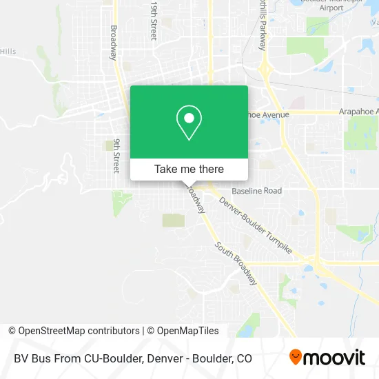 BV Bus From CU-Boulder map
