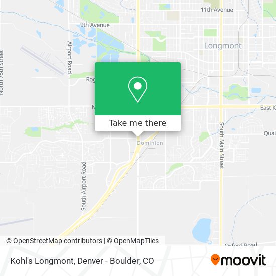 Kohl's Longmont map