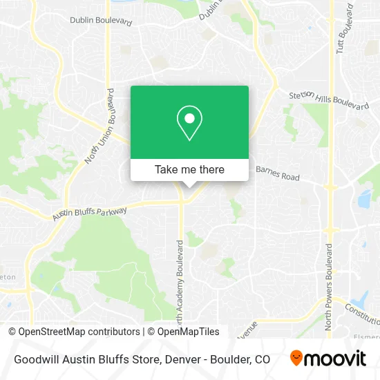 Goodwill Austin Bluffs Store map