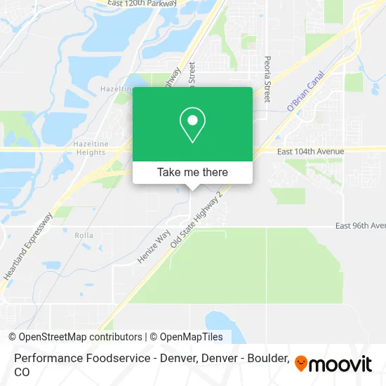Performance Foodservice - Denver map