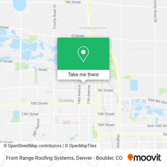 Front Range Roofing Systems map