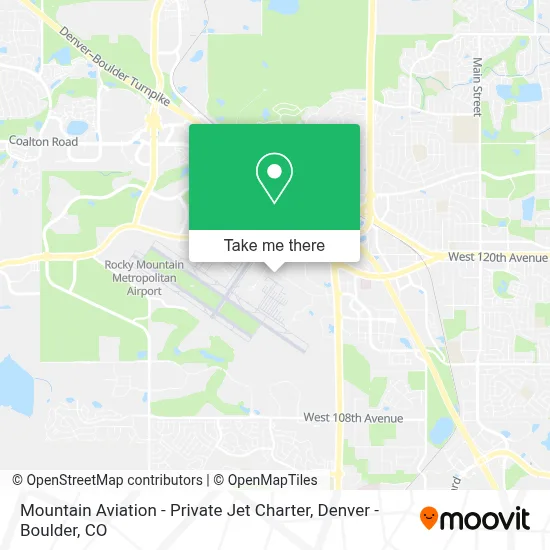 Mountain Aviation - Private Jet Charter map