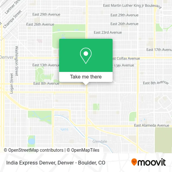 India Express Denver map
