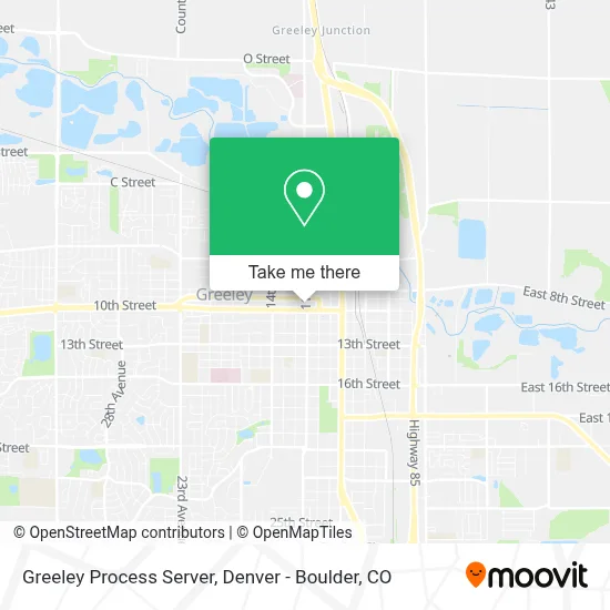 Greeley Process Server map