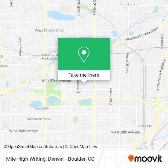 Mile-High Writing map