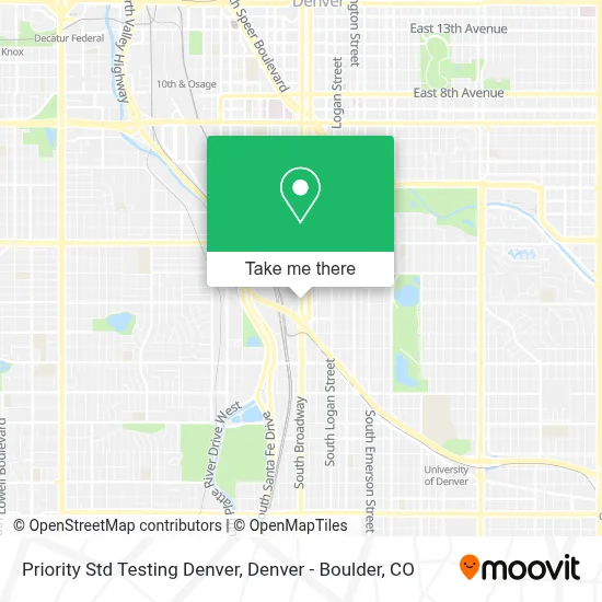 Priority Std Testing Denver map