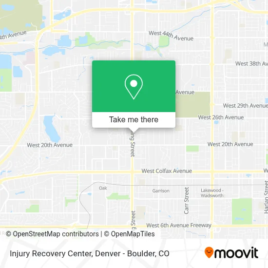 Injury Recovery Center map