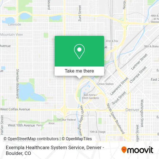 Exempla Healthcare System Service map
