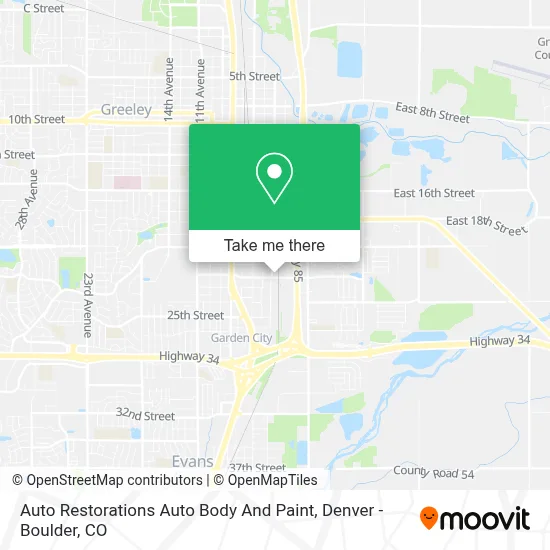 Auto Restorations Auto Body And Paint map