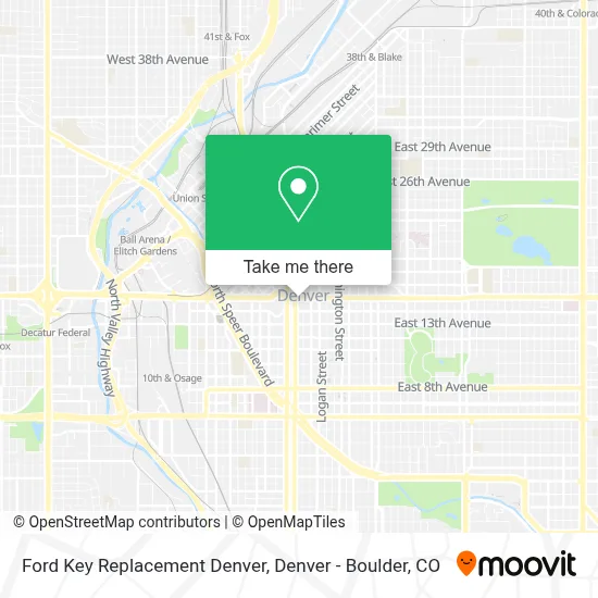 Ford Key Replacement Denver map