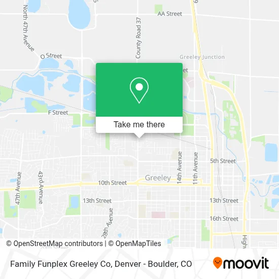 Family Funplex Greeley Co map