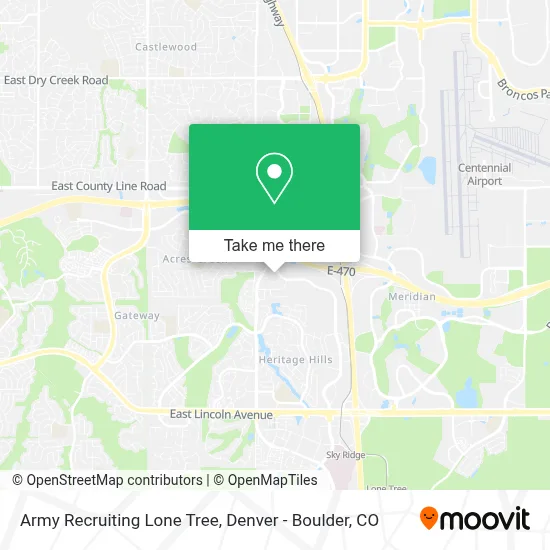 Army Recruiting Lone Tree map