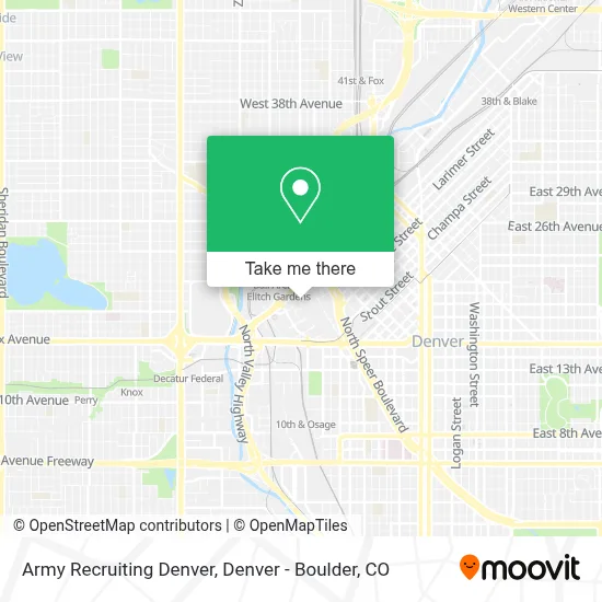 Army Recruiting Denver map