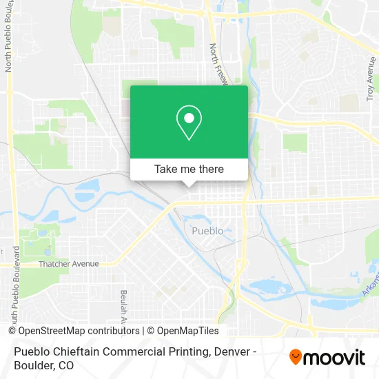 Pueblo Chieftain Commercial Printing map