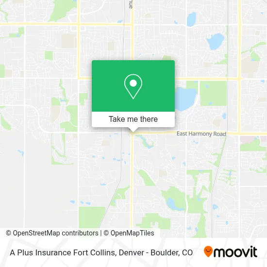 A Plus Insurance Fort Collins map