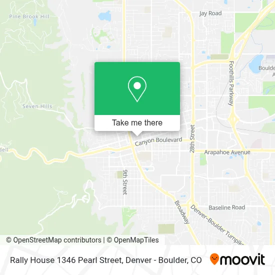 Rally House 1346 Pearl Street map