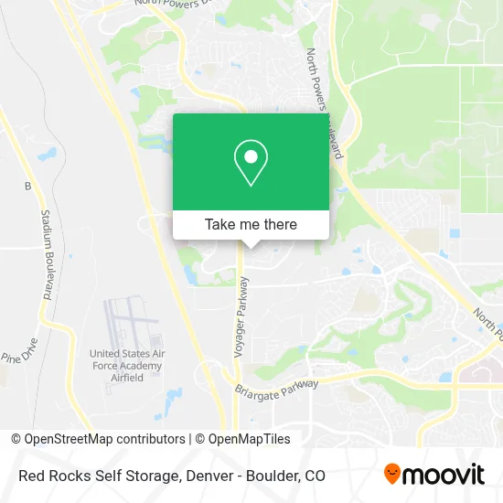 Red Rocks Self Storage map