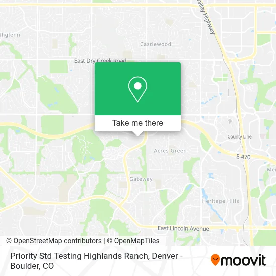 Priority Std Testing Highlands Ranch map