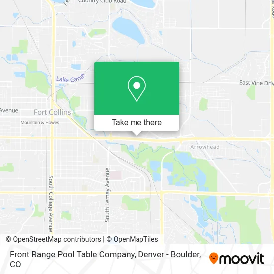Front Range Pool Table Company map